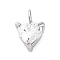 304 Stainless Steel Micro Pave Cubic Zirconia Pendants, Heart, 7.5x5x3mm, Hole: 1.8mm