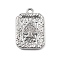 Brass Micro Pave Cubic Zirconia Pendants, Cadmium Free & Nickel Free & Lead Free, Playing Card Charms, Peach, 17x11x2mm, Hole: 1.4mm