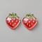 Plastic Cabochons, Strawberry, Glow in the Dark, Crimson, 26x22.5x10mm
