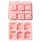2Pcs Backpack Shape Silicone Molds, Pink, 12.9x15.9x2.6cm