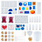 DIY Pendant Making, with Silicone Molds, Tinfoil, Iron Screw Eye Pins, Plastic Measuring Cup & Stirring Rod & Pipettes, Latex Finger Cots, Mixed Color, 147~153x114~123x8~8.5mm