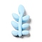 Spring Theme Opaque Resin Cabochons, Light Sky Blue, Leaf, 25x14x5mm