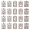 40Pcs 8 Style Tibetan Style Alloy Pendants, Antique Silver, Rectangle with Tarot Pattern, Antique Silver, 23x14x1.5mm, Hole: 1.8mm, 5pcs/style
