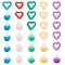 2000Pcs 10 Styles Handmade Polymer Clay Cabochons, Fashion Nail Art Decoration Accessories, Petal & Heart, Mixed Color, 4.5~7.5x4~6.5x0.3~1mm