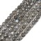 Natural Labradorite Beads Strands, Faceted, Round, Gray, 4mm, Hole: 1mm, about 90pcs/strand, 15.35''(39cm)