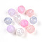Transparent UV Plating Acrylic Beads, Iridescent, Nuggets, with Glitter Powder, Mixed Color, 16mm