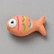 Zinc Alloy Beads, with Enmael, Fish, Orange, 15x9x6mm, Hole: 1.6mm