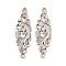 Tibetan Style Alloy Connector Charms, Leaf Links, Antique Silver, 29.5x9.5x1mm, Hole: 1.5mm
