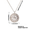 Elegant Wheel Shaped Brass Micro Pave Clear Cubic Zirconia Pendant Necklaces for Women, Perfect for Daily Wear, Platinum, 15.75 inch(40cm)