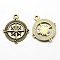 Tibetan Style Pendants, Alloy Compass Necklace Pendants, Cadmium Free & Nickel Free & Lead Free, Antique Bronze, 29.5x24.5x3mm, Hole: 2mm, about 400pcs/1000g