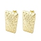Brass Stud Earrings, Trapezoid, Real 18K Gold Plated, 26.5x18mm