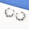 316 Stainless Steel Hoop Nose Rings, Antique Silver, Spikes, 13x13.5x2.5mm