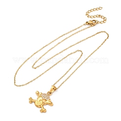 Ожерелья с подвеской в виде черепа из нержавеющей стали 304 с кристаллами и стразами&nbsp;LS-NJEW-Z057-03B-G