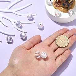 10шт прозрачные стеклянные эмалевые бусины&nbsp;GLAA-CJ0001-97