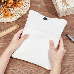 Чехол для книги из хлопка и льна с пуговицей и передним карманом&nbsp;ABAG-WH20005-14B-01