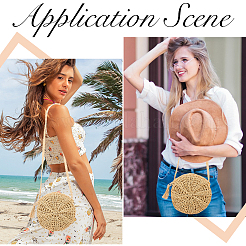 1 шт. трикотажные сумки через плечо из папируса и хлопка&nbsp;AJEW-BBC0002-27B