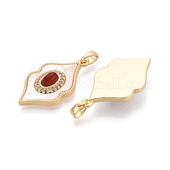 Натуральный сердолик (окрашенный и подвергнутый термической обработке) с подвесками из ракушек.&nbsp;KK-N287-12G-01