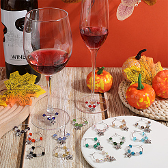 Подвески для бокалов из сплава с кленовым листом&nbsp;AJEW-SC00018