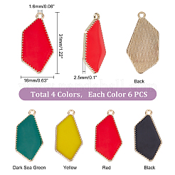 24шт 4 стиля экологически чистые подвески с эмалью из сплава&nbsp;ENAM-PH0002-17