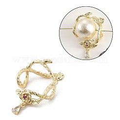 Латунная оправа из бусинок из прозрачного кубического циркония с микропаве&nbsp;LS-KK-K371-49G