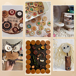 150 шт. 3 стиля необработанных деревянных плоских круглых вырезов&nbsp;WOOD-PH0003-71