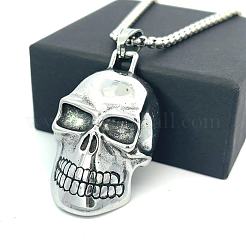 Кулон в виде черепа из нержавеющей стали 304 в стиле хип-хоп для мужчин.&nbsp;JD7188