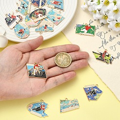 15 шт. 15 подвески из спортивного сплава с эмалью&nbsp;ENAM-YW0008-46