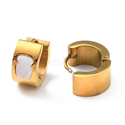 Массивные серьги-кольца в форме бутылки из натуральных ракушек&nbsp;EJEW-G292-28G