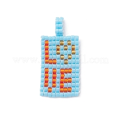 3 шт. прямоугольник из бисера с подвесками в виде слова «любовь»&nbsp;PALLOY-MZ01086