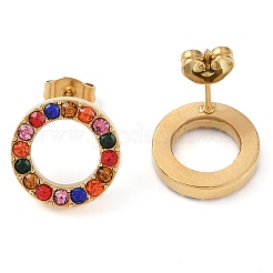 Серьги-гвоздики из нержавеющей стали 304 с вакуумным покрытием PVD&nbsp;EJEW-C099-09-01