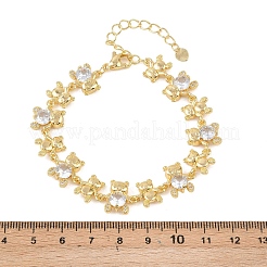 Браслеты-цепочки с микропаве из кубических цирконий из латуни для женщин&nbsp;BJEW-K248-05G