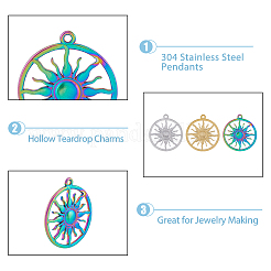 18 шт. 3-цветное ионное покрытие (IP) из нержавеющей стали 304 подвески&nbsp;STAS-DC0014-15