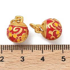 Подвески в виде рождественских колокольчиков из сплава с эмалью&nbsp;ENAM-B037-03G-01