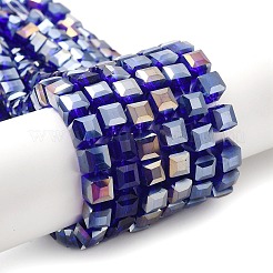 Стеклянные бусины с гальваническим покрытием &nbsp;EGLA-D018-8x8mm-67