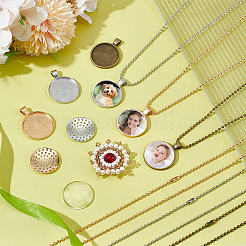 Наборы для самостоятельного изготовления ожерелий из железных шариков и брошей-колец из сплава&nbsp;DIY-GA0008-14