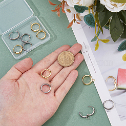 12 шт. 2 цвета 201 нержавеющая сталь фурнитура для сережек-колец&nbsp;FIND-DC0005-86