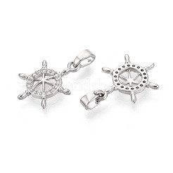 Латунные микропаве прозрачные подвески с фианитом&nbsp;KK-N259-01P