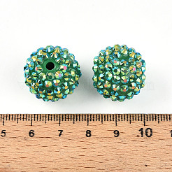 Коренастый смолы горный хрусталь жевательная резинка мяч бусины&nbsp;RESI-S256-20mm-SAB13