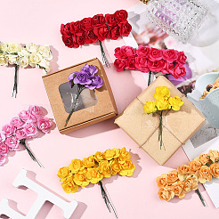 120шт. 10-х цветная бумага искусственная роза&nbsp;DIY-SP0005-83