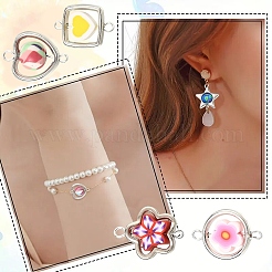 50 шт. 5 стиля подвесок-соединителей из полимерной глины ручной работы и CCB-рамки&nbsp;CLAY-YW0002-64