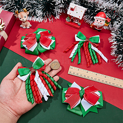 2 пара 2 стильных рождественских заколок для волос в виде аллигатора из полиэстера и сплава&nbsp;PHAR-WR0001-06