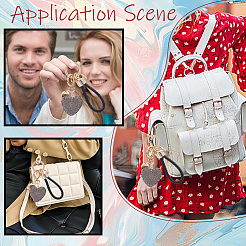 2 шт. 2 стиля плетеный брелок из искусственной кожи и сплава со стразами и подвесными украшениями&nbsp;KEYC-CN0001-11E