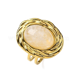 Кольца из овального натурального кварцевого кристалла&nbsp;RJEW-M063-01G-12