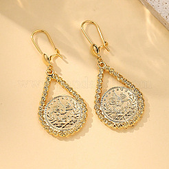 Серьги-кольца из латуни в форме капли&nbsp;FS-WGAC8BC-01