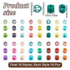 224 шт. 16-х цветные пластиковые маркеры размеров вешалок для брюк&nbsp;KY-CP0001-12