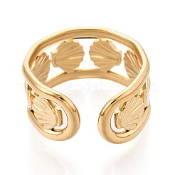 Ионное покрытие (ip) 304 нержавеющая сталь манжеты кольца для женщин&nbsp;RJEW-N052-06G