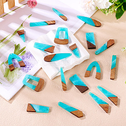 20шт 10 стиля подвески из смолы и дерева&nbsp;WOOD-TA0002-67D