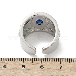 Регулируемые манжеты-кольца из латуни с микропаве из кубического циркония для женщин&nbsp;RJEW-C129-10P