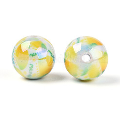 Печатные непрозрачные акриловые бусины&nbsp;X1-MACR-T048-04M