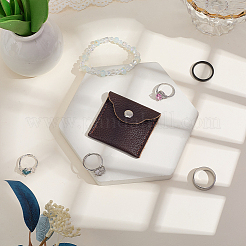 1 квадратный кожаный мешочек для хранения колец с кнопкой&nbsp;ABAG-CL0001-23